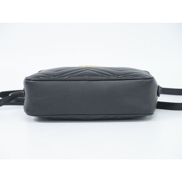 Gucci Gg Marmont Black Leather Shoulder Bag (Pre-Owned) - Picture 3 of 12